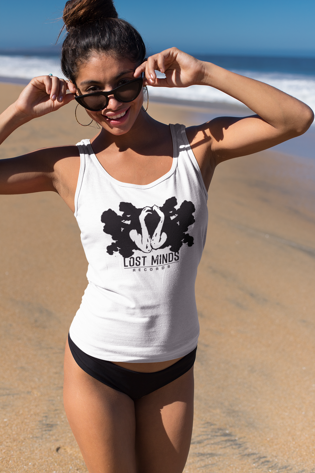 LOST MINDS RECORDS WHITE LADIES TANK YOP